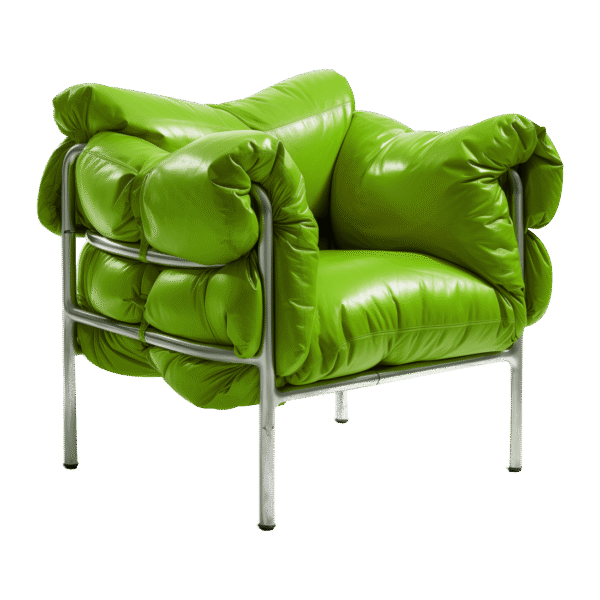 Living Room Accent Chair - Green, Leather